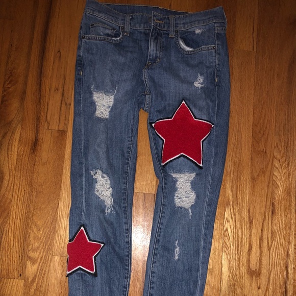 jeans with red stars